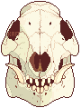 a pixel of a forward-facing boar skull